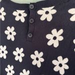 1901  Dark Blue Sweater with Cream Floral Design Photo 5