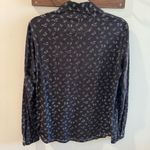 Sundance  Elegant Equines Black Horse Print Button Up Top Small Photo 5