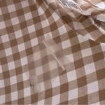 Garnet Hill Tan and White Checkered Shirt Photo 4