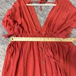 Unbranded Coral Red Maxi Dress Swim Coverup with Ruffle Sleeves Size M Photo 5