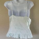 American Eagle NWT Tie Dye Cropped Ruffled Tank Top Mint Green Size Large Photo 3