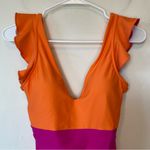 Summersalt The Ruffle Backflip Colorblock One Piece Swimsuit Pink Orange Sz 2 Photo 4