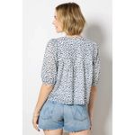 India Collection Emerson Fry Puff Isla Charcoal Leopard Print Cotton Blouse Size M Photo 2