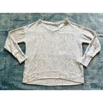 Athleta  Agate Paisley Cream Coaster Luxe V Neck Sweatshirt Large Photo 2