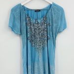 Vanilla Star Jeans Vanilla Star Vintage Y2K Blue Embellished Short Sleeve Shirt Size XL Photo 7