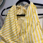 NEW STAUD Kai Striped Poplin Halter Top Yellow Stripped Size 12 Photo 5