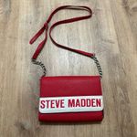 Steve Madden  | Women's Red White Faux Leather Adjustable Crossbody Bag Purse Photo 1