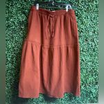 Madewell  - Diamond Jacquard Drawstring Midi Skirt W/ Pockets | Rust - Large -New Photo 10