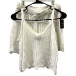 Almost Famous  2 Piece Scalloped Crochet Coverup High Waist Shorts Tank Set M Photo 9