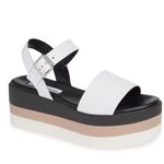 Steve Madden Holly Stripe Leather Platform Sandals Photo 0