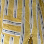 Coastal Grandmother J. Jill 100% Linen Yellow Striped Shirt Size Small Women's Photo 2