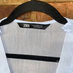 ZARA  Baby Blue 3/4 Ruffled Sleeve Faux Wrap Surplice Blouse Women's Size XS Photo 3