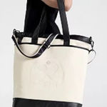 Calia by Carrie Calia Women's Canvas Tennis Tote in Ivory/Pure Black NWT Photo 0