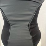 Maniere De Voir sleek & sexy contour black leather contrast bodysuit size 2 NWT Photo 1