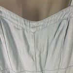 Baaevely Women's Jumpsuit Denim Blue Ruffle Strap Romper‎ Size Large L New Photo 3