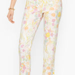 Talbots NWT Perfect Crop Pants Abstract Floral Print Wormens Size 6 Preppy Photo 0