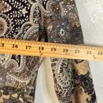 Y2k Blue Brown Paisley Print 3/4 Sleeve Top Blouse Shirt M Western Boho Grunge Size M Photo 4