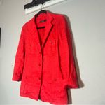 Ralph Lauren Lauren  Linen Red Blazer Jacket Button Shirt Top  Size 6 Photo 2