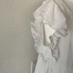 ZARA white linen button front babydoll shift dress Photo 4