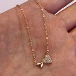 14K Rose Gold Plated Love Heart Pendant Necklace for Women Photo 3