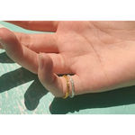 Boutique Sparkling Yellow Gold Plated 925 Margarita Chain‎ Flexible Ring, Sz 6.5 Photo 10