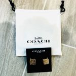 Coach NWT  Women's Signature Quilted Cube Huggie Earrings [sold] Photo 1