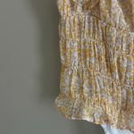 Lulus Sweetest Frills Yellow Floral Bodysuit Sz L Size L Photo 6