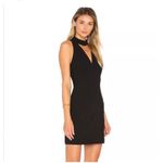 Amanda Uprichard  Mini Dress Lg Black LBD Deep V Choker Sleeveless Glam Cocktail Photo 1