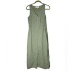 Cloth & Stone Anthropologie  Sage Green Smocked Top Tencel Long Dress Maxi Sz S Photo 4