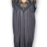 Vintage Perfect Form Slip Dress Black Lace Full Adjustable Strap Nylon Vneckline Size XL Photo 0
