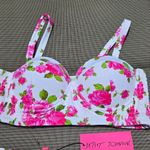 Betsey Johnson  Love Always Pink Rose Corset High Waist Bikini Set NWT M Photo 2