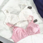 secret treasures NWT  Jacquard M Frame Bras Size 36B‎ White & Pink Wireless Photo 0