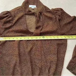 Allison Joy Leopard Bodysuit Brown & Black Leopard Print Long Sleeve Bodysuit Small Photo 2