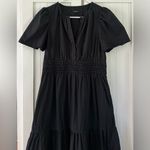 Quince 100% Organic Cotton Poplin Tiered Maxi Dress size small Black Photo 4