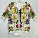 Ted Baker Ted‎ Baker London Blouse Womens 0 Floral Print White Multi Botanical *Flaw Photo 0