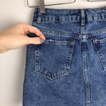 Topshop  Denim Mini Skirt Floral Embroidered Jean Skirt Blue Size 2 Photo 5