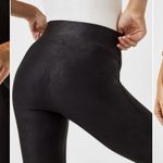 Spanx  Faux Leather Black Lined Leggings Size S P Photo 1