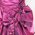 Vintage 80s Magenta Ruffle Bow Formal Mini Dress Purple Size XS Photo 5