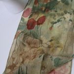 VTG Floral Crinkle Rectangle Scarf Wrap Retro Flowers Art Gma Watercolor Garden‎ Photo 3