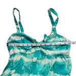 Faded Glory  Sleeveless Teal White Tie Dye Boho Hippie Summer Maxi Dress large Photo 2
