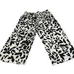 Women's High Rise Leaf Print Wide Leg Pants Size 4XL Easter Party Lightweight White Photo 1