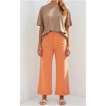 Anthropologie MAEVE x Colette Cropped Wide Leg Linen Pants, Orange, 34” Photo 4