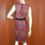 Jovani Pink and Navy sequined Lace Pencil Dress Size 4. E78 Photo 10