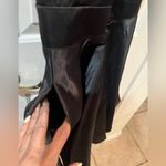 COMMENSE Satin Knotted Doule Pockets Open Back Pleated Mini Dress Medium Black Photo 10