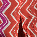 Natalie Martin  Isobel Orange Pink Zip Zag Maxi Dress Rayon 3/4 Sleeve Medium Photo 9