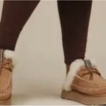 UGG   Disquette Alpine Tan Mules with White Fur Trim Photo 3