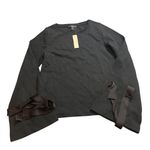 NWT J.Crew Women's Tie Sleeve Sweatshirt Shirt Black Long Sleeve J2291‎ Size XS Photo 1