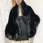 Cozy Soft Black Faux Fur Rectangular Cape Wrap Shawl 65”X 24” Size undefined Photo 0