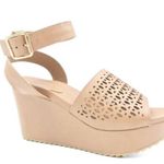 Bamboo  Nude Wedge Platform Ankle Strap Sandals, Size 10M New w/o Box Photo 9