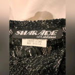 90s Black Silver Cropped Fringe Top Size 12 Photo 2